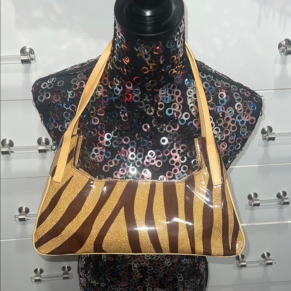 Francesco Biasia Handbags - Francesco Biasia Zebra Print Leather Shoulder Bag